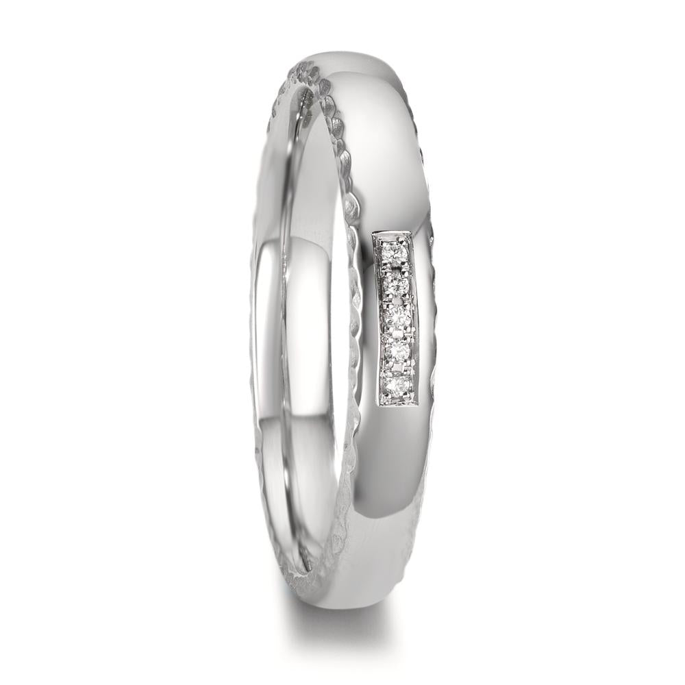 Partnerring 950 Platin Diamant 0.02 ct, 5 Steine, w-si