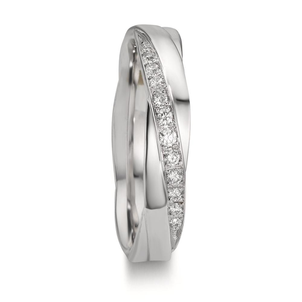 Alliance Or blanc 18K Diamant 0.097 ct, 11 Pierres, w-si
