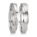 Anillo de pareja 750/oro blanco de 18 quilates