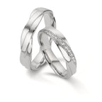 Anillo de pareja 750/oro blanco de 18 quilates