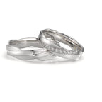 Anillo de pareja 750/oro blanco de 18 quilates