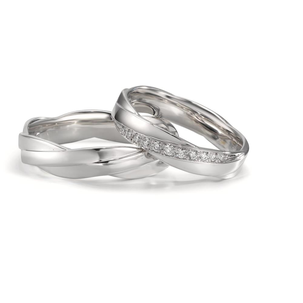 Anillo de pareja 750/oro blanco de 18 quilates