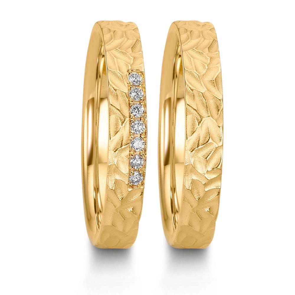 Anello del partner Oro giallo 750/18 carati Diamante 0.063 ct, 7 pietra, w-si