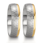 Anillo de pareja Plata, oro rosa de 585/14 kt Bicolor