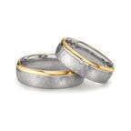 Anillo de pareja Plata, oro rosa de 585/14 kt Bicolor