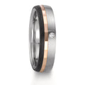 Alliance Acier inoxydable, Or rouge 9K Diamant 0.02 ct, w-si