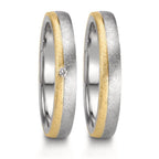 Partnerring Edelstahl, 375/9 K Gelbgold