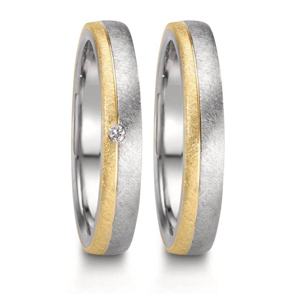 Partnerring Edelstahl, 375/9 K Gelbgold