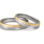 Partnerring Edelstahl, 375/9 K Gelbgold