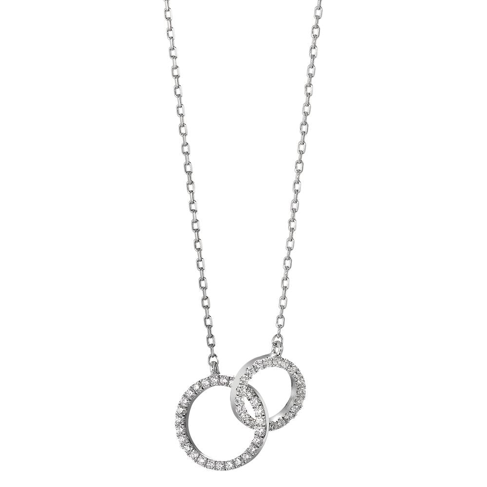 Collier Silber Zirkonia rhodiniert 40-42 cm verstellbar