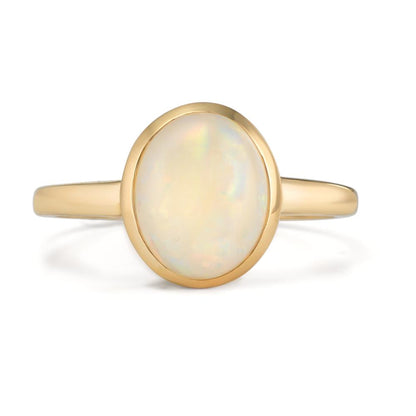Finger ring 375/9 K gult guld opal