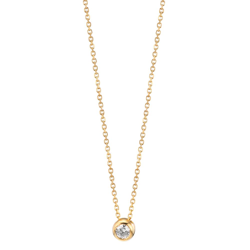 Collier 750/18 K gult guld diamant 0.05 ct, w-si 42-45 cm