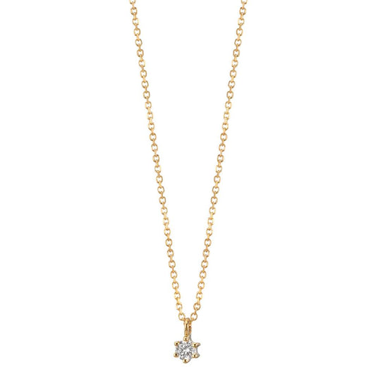 Necklace 18k Yellow Gold Diamond 0.05 ct, w-si 42-45 cm