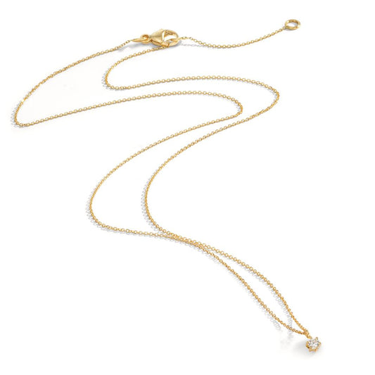 Necklace 18k Yellow Gold Diamond 0.05 ct, w-si 42-45 cm