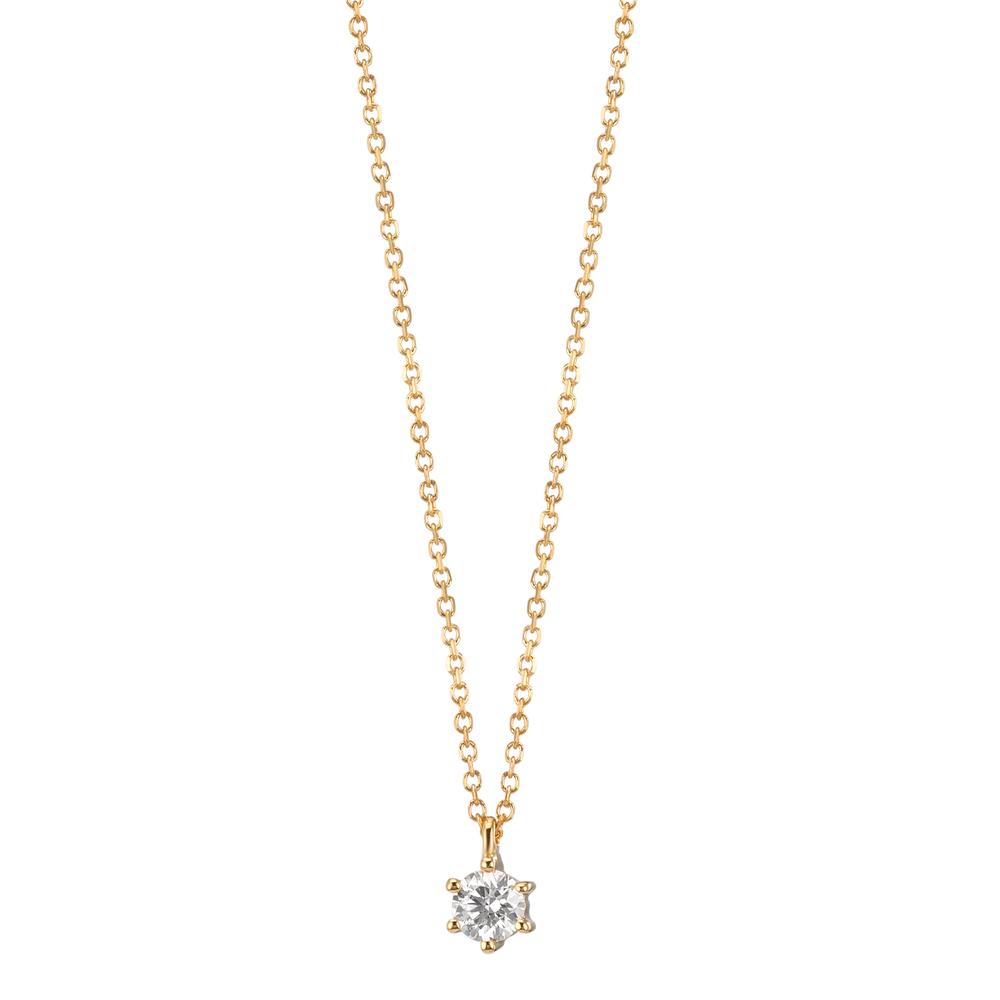 Necklace 18k Yellow Gold Diamond 0.10 ct, w-si 42-45 cm