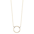 Collana Oro giallo 375/9K, Oro bianco 375/9K Zirconia 6 pietra 42-45 cm Ø14 mm