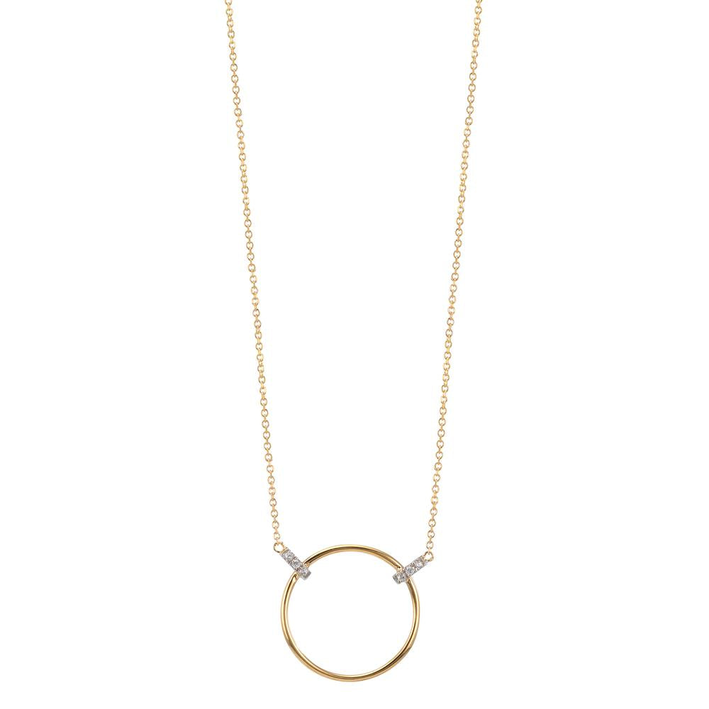 Collana Oro giallo 375/9K, Oro bianco 375/9K Zirconia 6 pietra 42-45 cm Ø14 mm
