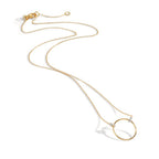 Collana Oro giallo 375/9K, Oro bianco 375/9K Zirconia 6 pietra 42-45 cm Ø14 mm