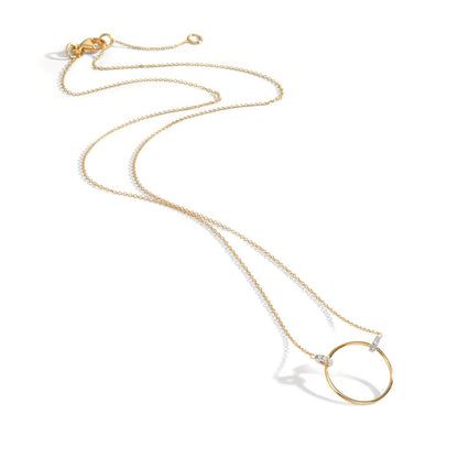 Collier Or jaune 9K, Or blanc 9K Zircone 6 Pierres 42-45 cm Ø14 mm
