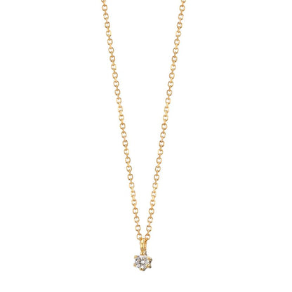 Collier Or jaune 18K Diamant 0.03 ct, w-si 42-45 cm