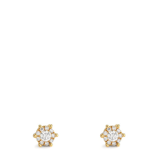 Stud earrings 18k Yellow Gold Diamond 0.17 ct, 2 Stones, w-si Ø4.5 mm
