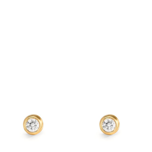 Stud earrings 18k Yellow Gold Diamond 0.10 ct, 2 Stones, w-si Ø3.5 mm