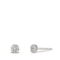 Ohrstecker 750/18 K Weissgold Diamant 0.112 ct, 14 Steine, w-si Ø4 mm
