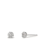 Ohrstecker 750/18 K Weissgold Diamant 0.112 ct, 14 Steine, w-si Ø4 mm