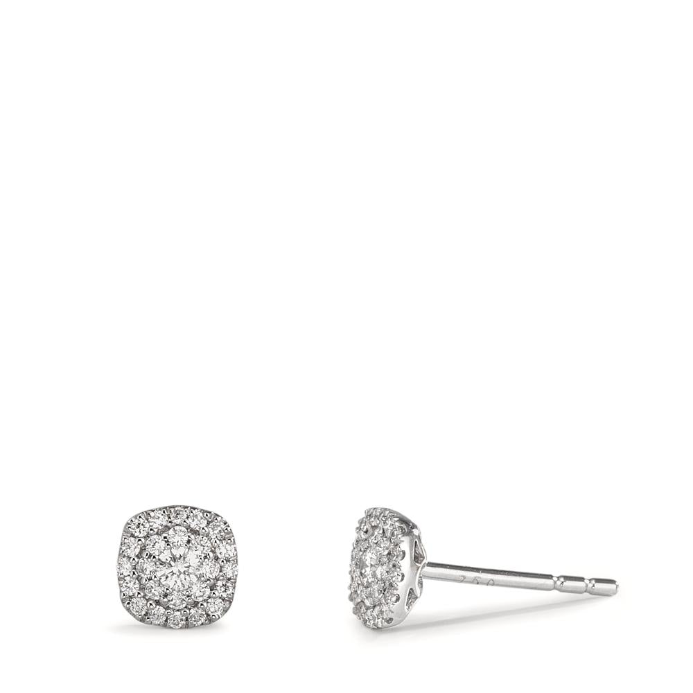 Ohrstecker 750/18 K Weissgold Diamanten 0.18 ct, w-si Ø5 mm