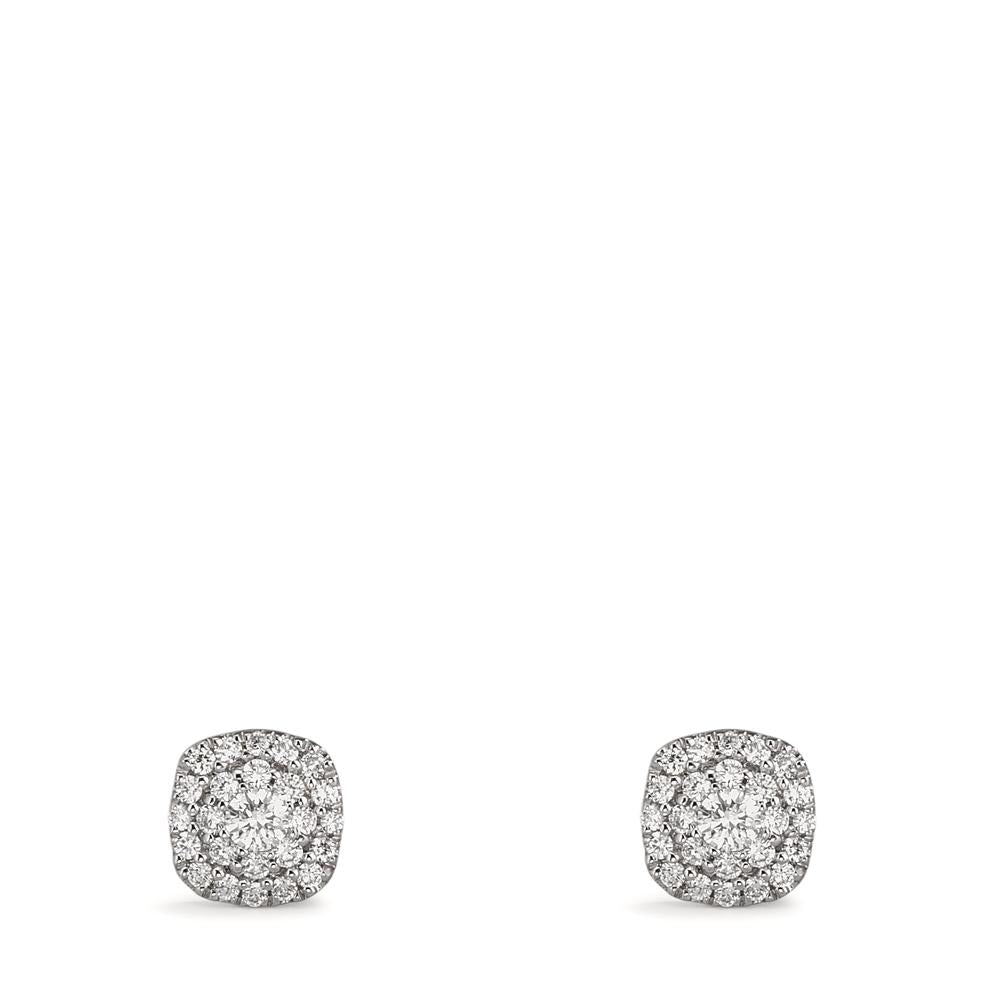 Pendientes 750/oro blanco de 18 quilates Diamante 0.18 ct, w-si Ø5 mm