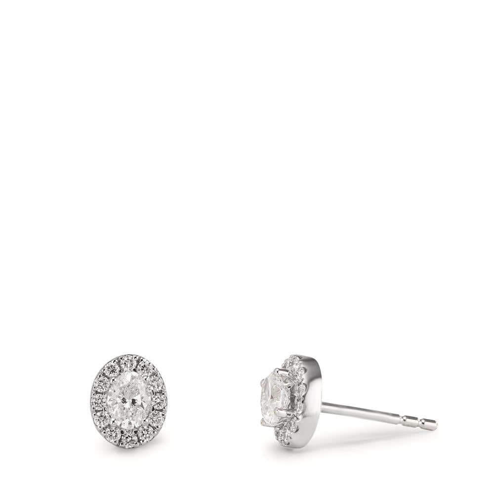 Pendientes 750/oro blanco de 18 quilates Diamante 0.58 ct, w-si