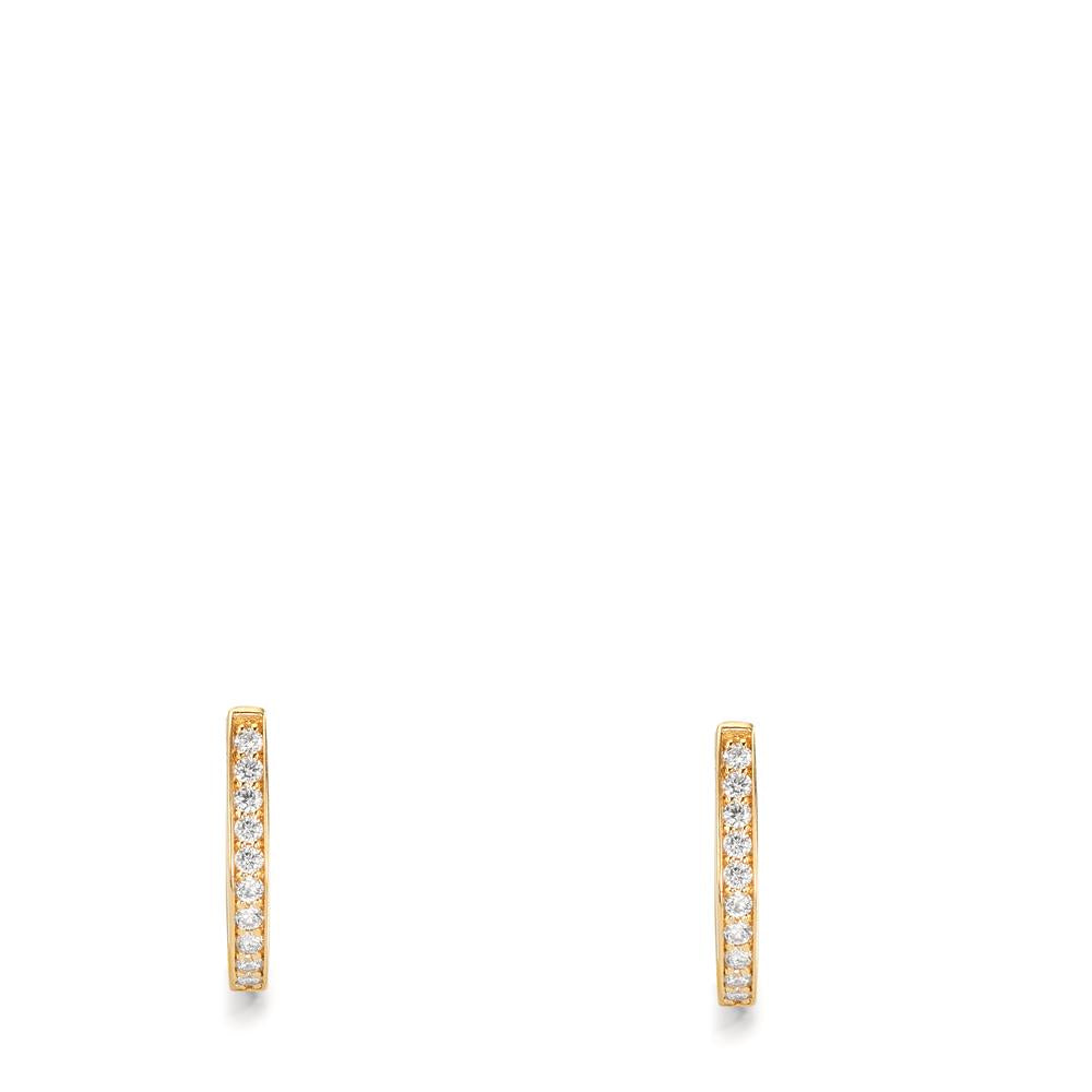 Orecchini circolari Oro giallo 750/18 carati Diamante 0.10 ct, 20 pietra, w-si