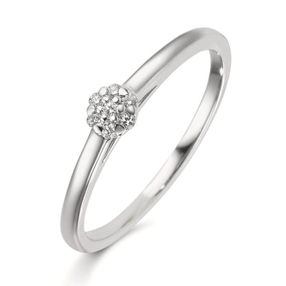 Bague Or blanc 18K Diamant 0.06 ct, 7 Pierres, w-si