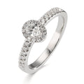 Fingerring 750/18 K Weissgold Diamanten 0.37 ct, w-si