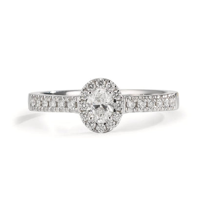 Finger ring 750/18 K vitguld diamant 0.37 ct, w-si