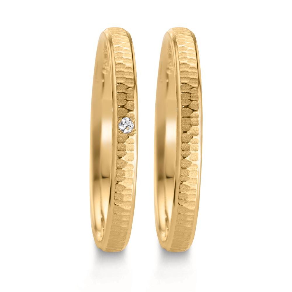 Anillo de pareja 750/oro amarillo de 18 quilates Diamante 0.014 ct, w-si