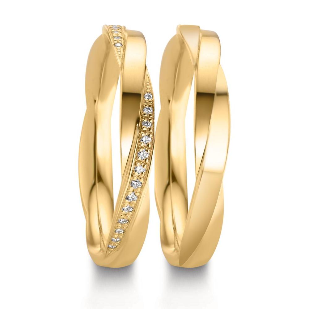Anillo de pareja 750/oro amarillo de 18 quilates