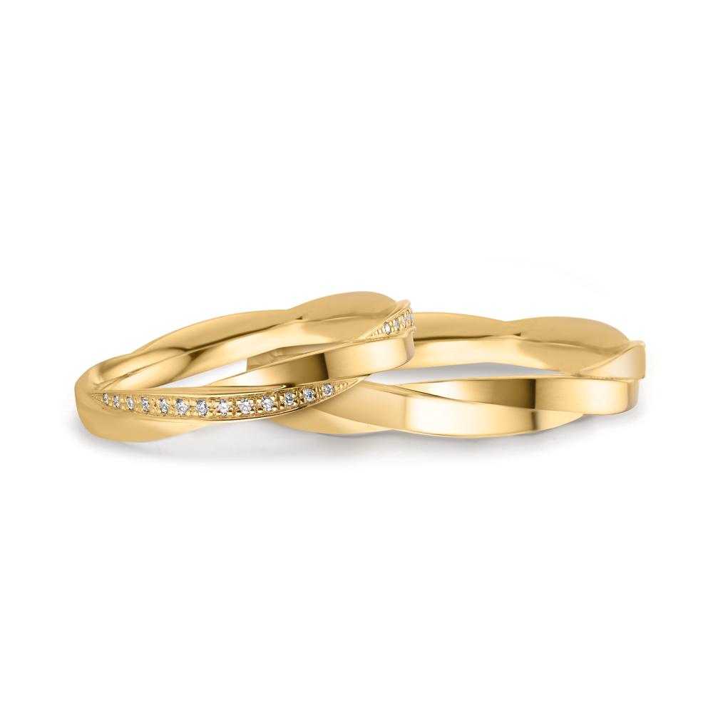 Anillo de pareja 750/oro amarillo de 18 quilates