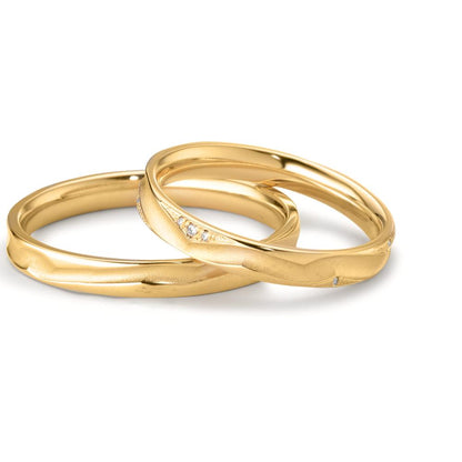Partnerring 750/18 K Gelbgold Diamant 0.033 ct, 12 Steine, w-vsi