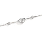 Armband 750/18 K vitguld Zirkoniumoxid 2 stenar Hjärta