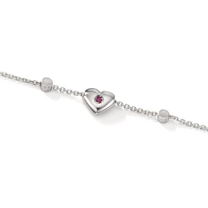Armband 750/18 K Weissgold Zirkonia 2 Steine Herz verstellbar