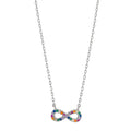 Necklace Silver Zirconia Colorful Rhodium plated Infinity 42-45 cm