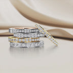 Memory Ring 750/18 K Gelbgold Diamanten 0.75 ct, w-si