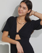 Collier Acier inoxydable, Carbone rosé PVD 45-48 cm